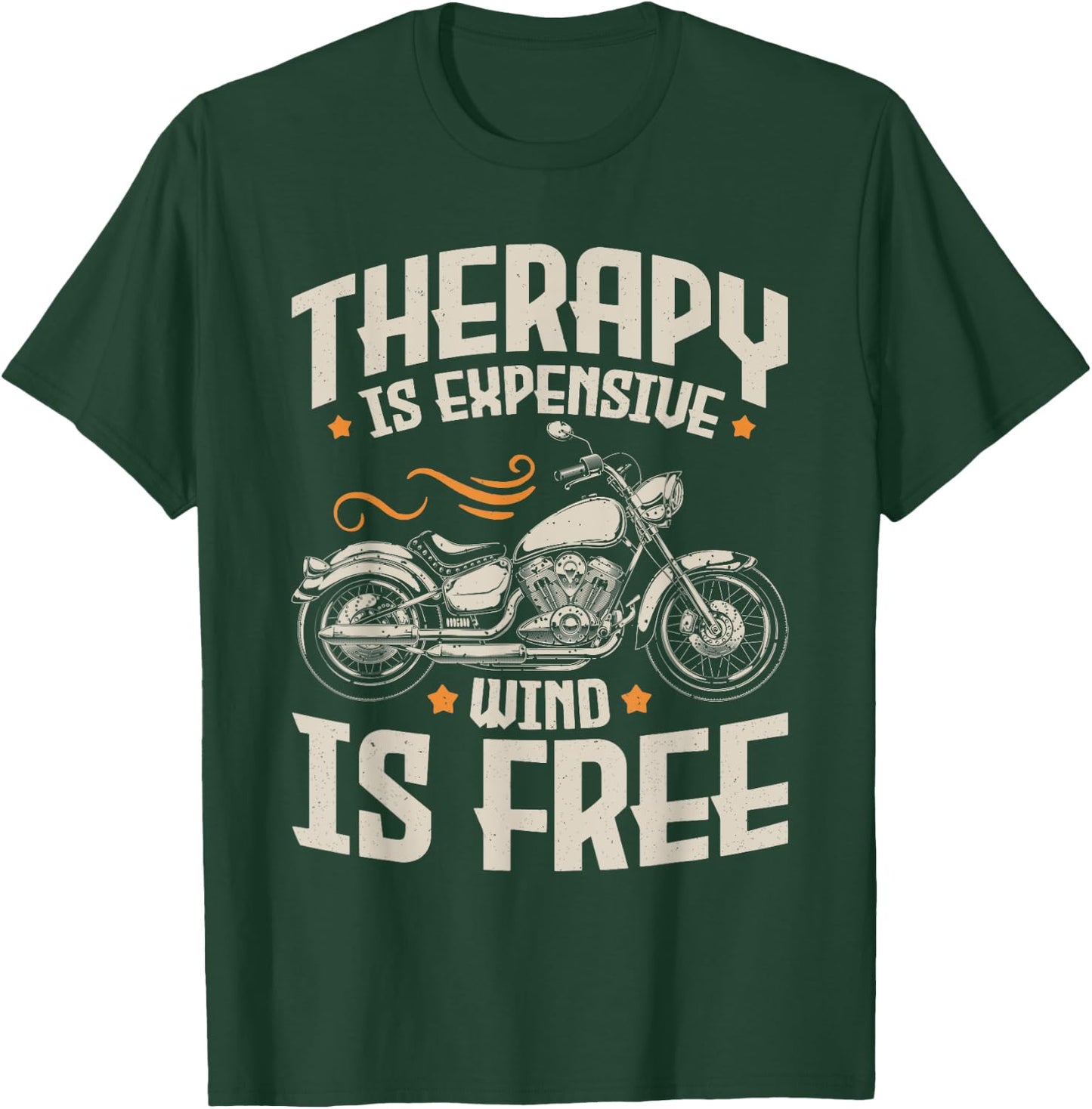 Cool Motorcycle Rider Men Therapy Motorcycle Lovers Biker T-Shirt - T-Shirt | Forest