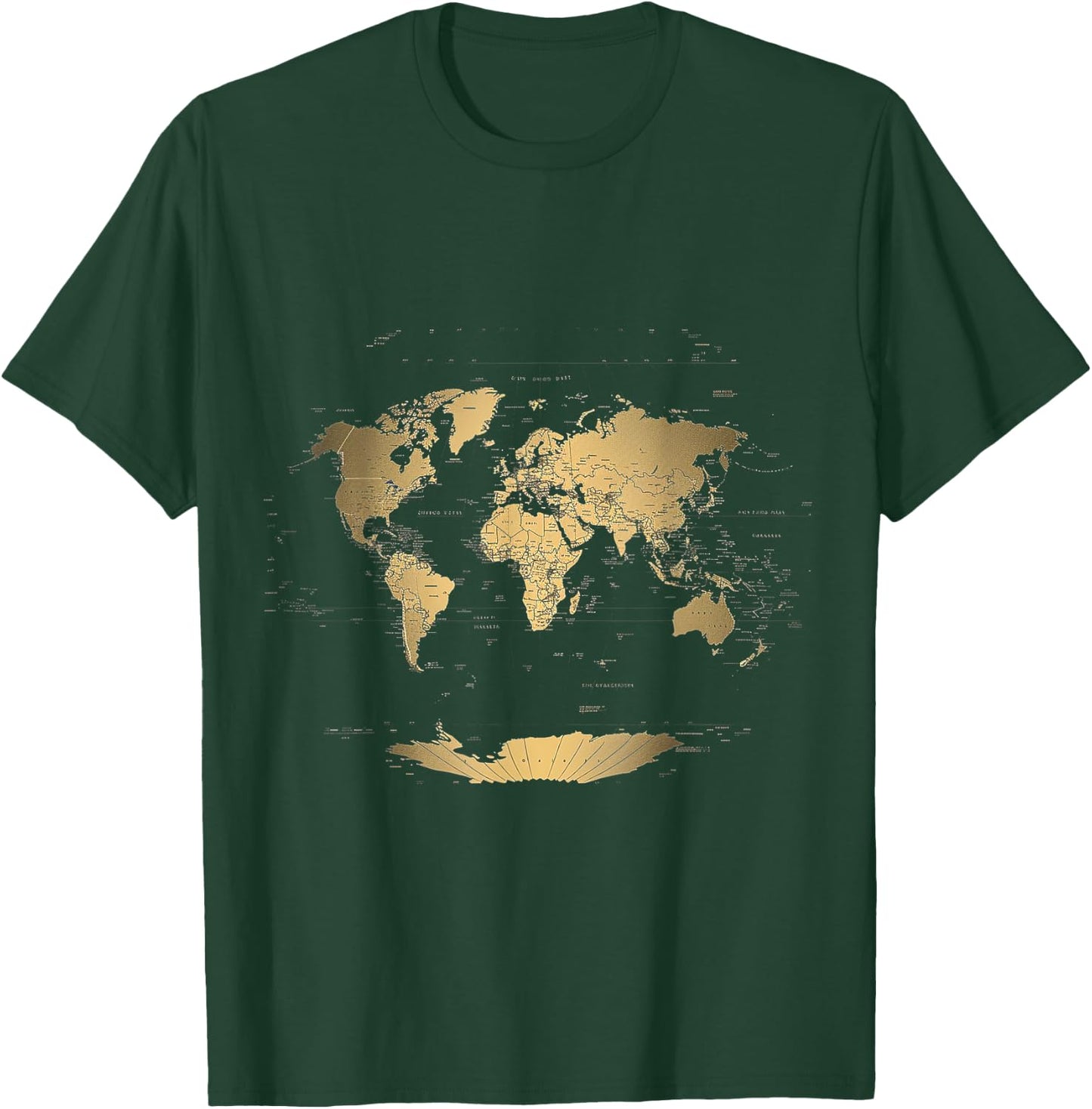 Retro World Map T-Shirt - T-Shirt | Forest