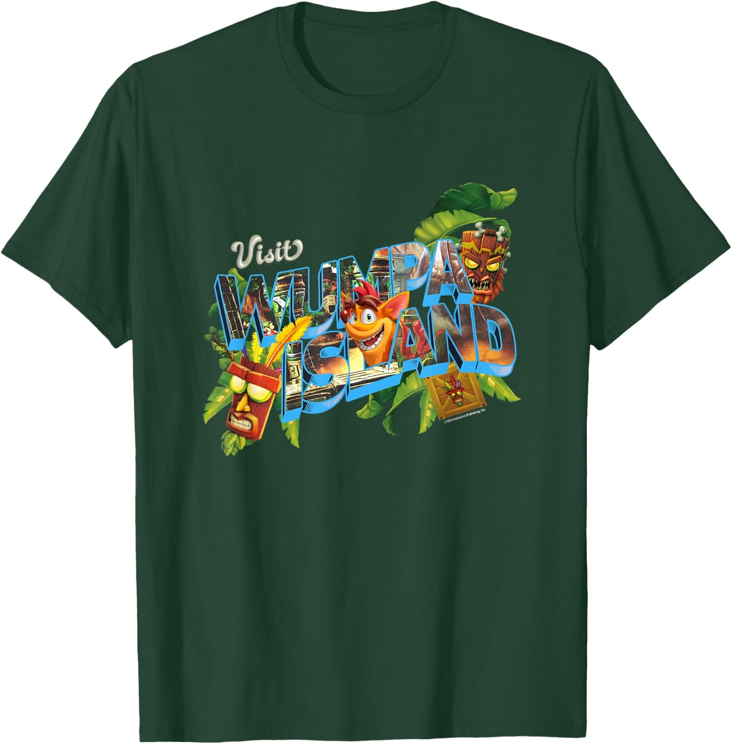 Crash Bandicoot Visit Wumpa Island Vacation Destination Logo T-Shirt - T-Shirt | Forest