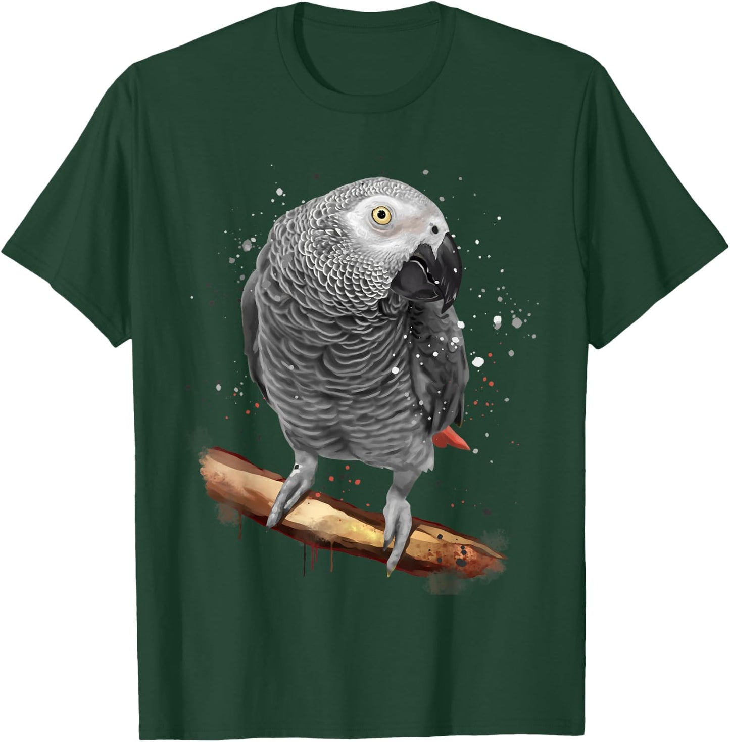 Curious Bird Parrot African Grey T-Shirt - T-Shirt | Forest