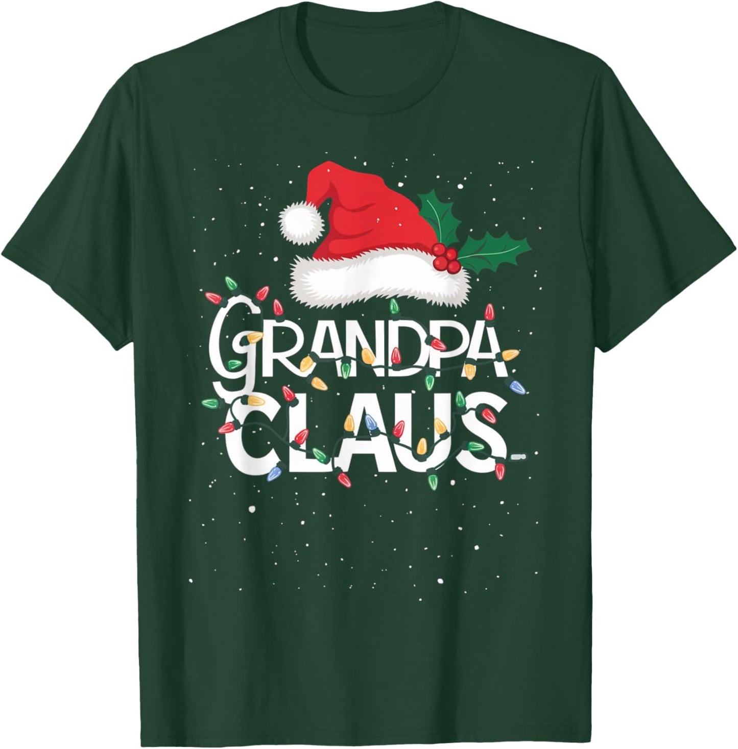 Grandpa Claus Christmas Lights Pajama Family Matching Gifts T-Shirt - T-Shirt | Forest