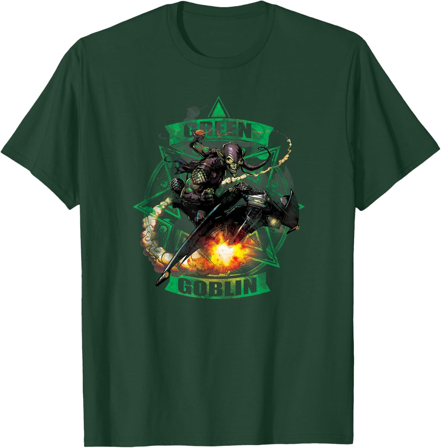 Marvel Green Goblin Glider Pumpkin Bomb T-Shirt - T-Shirt | Forest