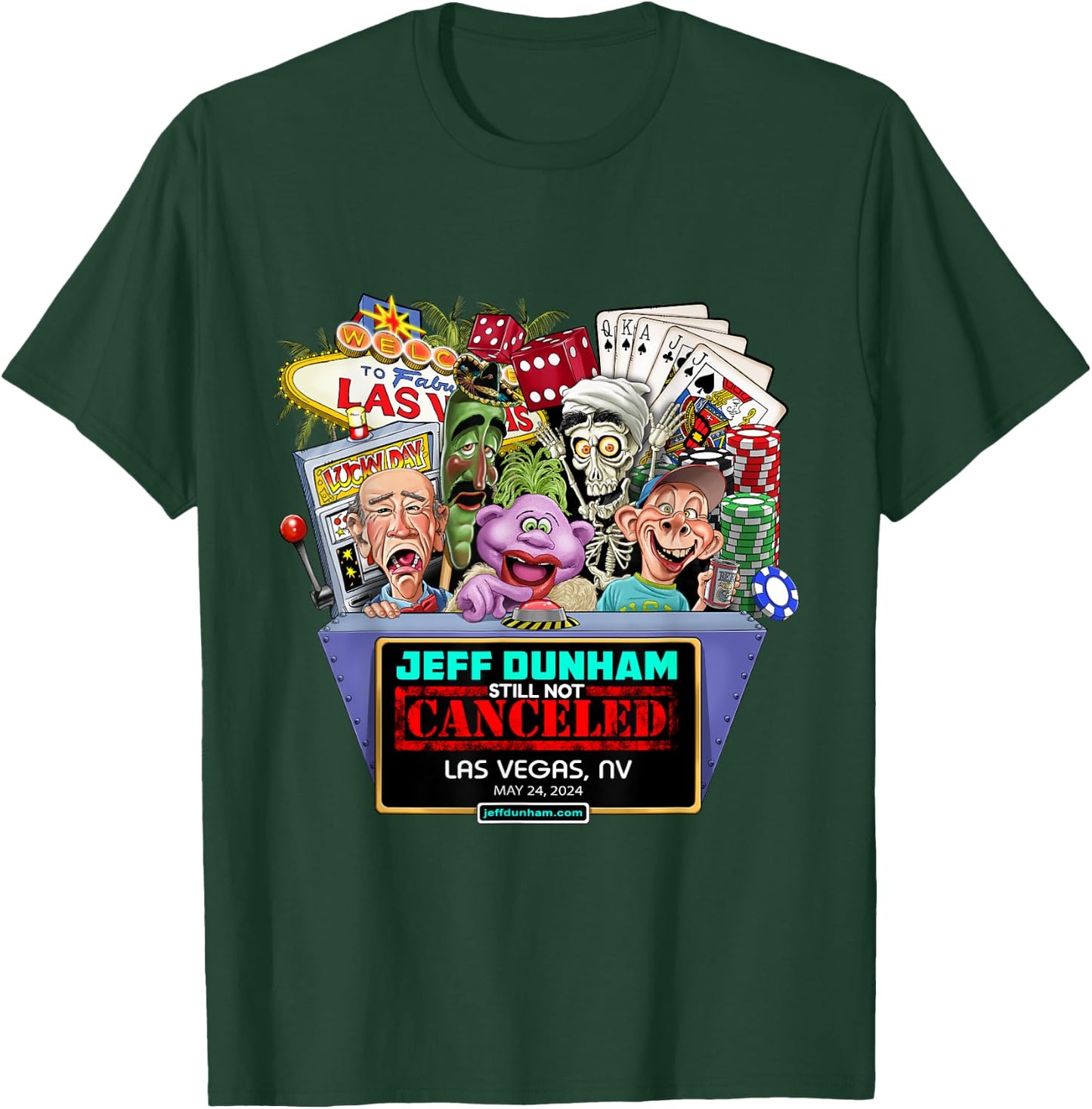 Jeff Dunham Las Vegas, NV (2024) T-Shirt - T-Shirt | Forest