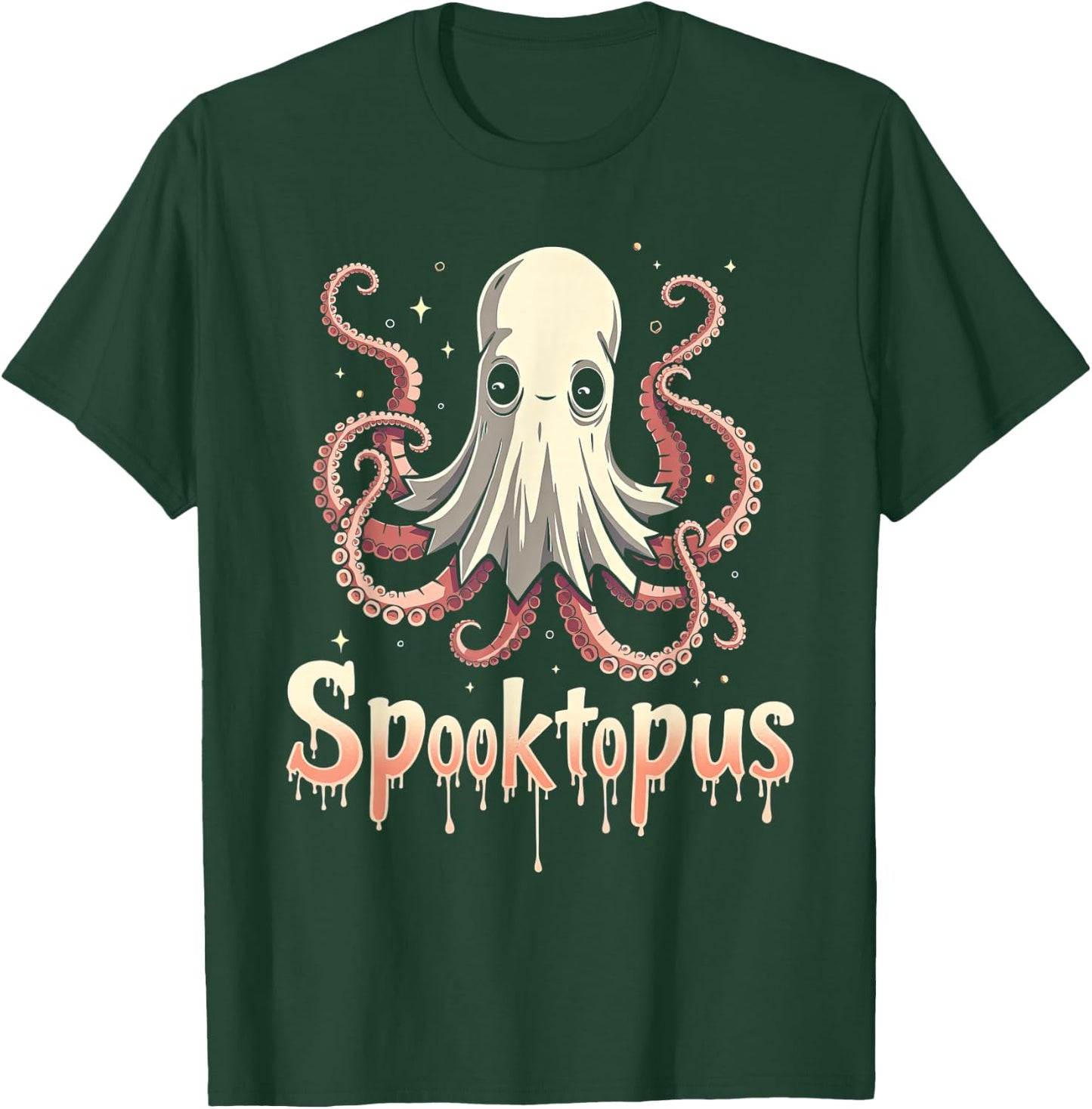 Spooktopus Funny Octopus Spooky Halloween Ghost T-Shirt - T-Shirt | Forest