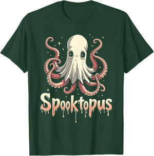 Spooktopus Funny Octopus Spooky Halloween Ghost T-Shirt - T-Shirt | Forest