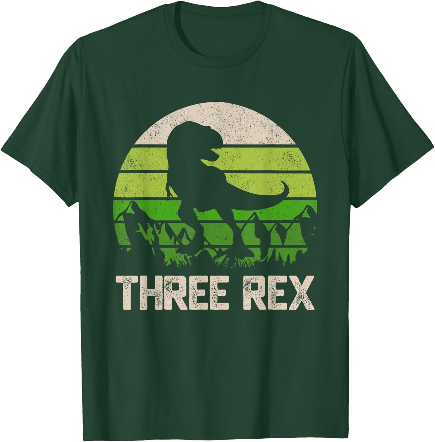 3 Year Old Shirt 3rd Birthday Three Rex Kids T-Shirt - T-Shirt | Forest