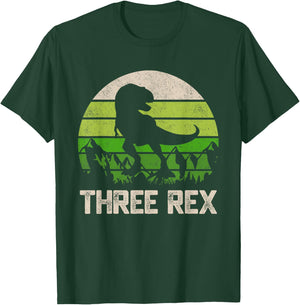 3 Year Old Shirt 3rd Birthday Three Rex Kids T-Shirt - T-Shirt | Forest