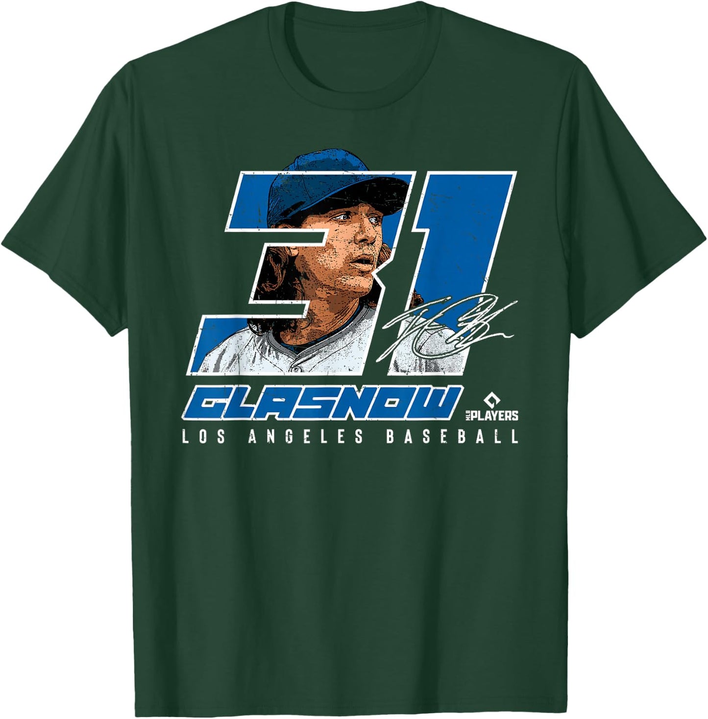 Silhouette Tyler Glasnow Los Angeles MLBPA T-Shirt - T-Shirt | Forest