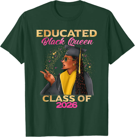 Class of 2026 Black Girl Graduation Party HBCU Locs Melanin T-Shirt - T-Shirt | Forest