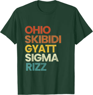 Funny Rizzler Ohio Skibidi Gyatt Sigma Rizz - -Adults, Black, Small, Short Sleeve, , Anime, Halloween, Novelty T-Shirt - T-Shirt | Forest