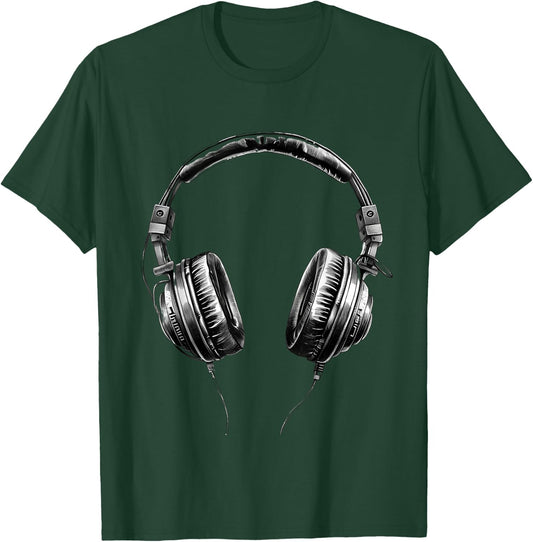 Headphones Music DJ Headphone Lover Music Headphones House T-Shirt - T-Shirt | Forest