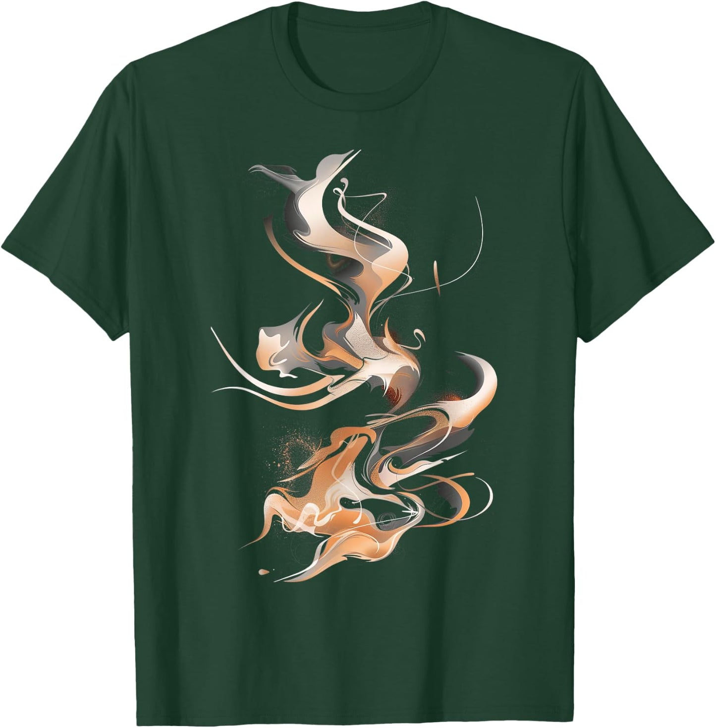 Smoke Swirls In Orange And Black Graphic T-Shirt - T-Shirt | Forest