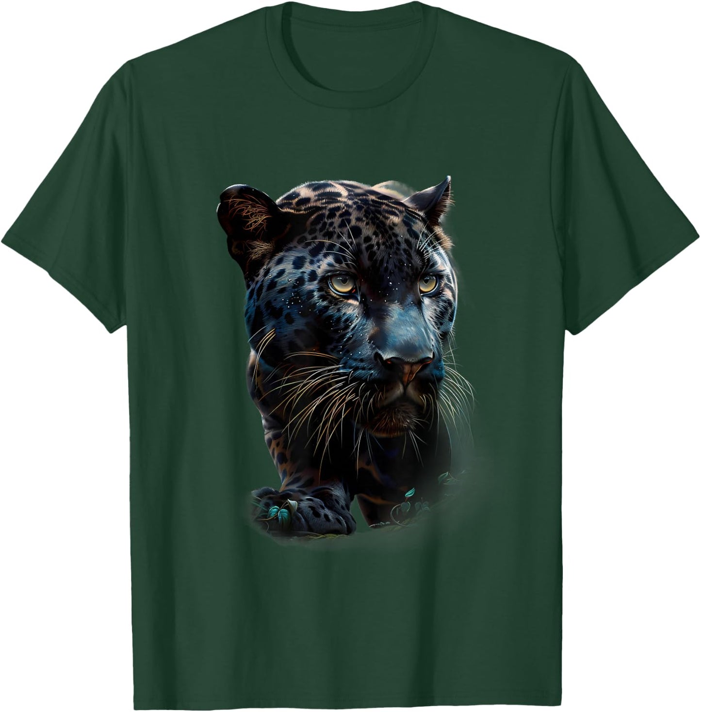 Panther Colourful Artwork Portrait Motif Panther Lover T-Shirt - T-Shirt | Forest