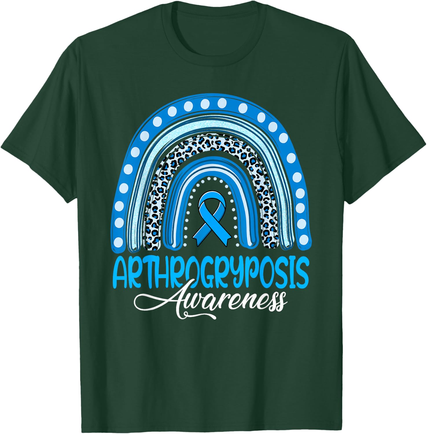 We Wear Blue Rainbow Arthrogryposis Awareness T-Shirt - T-Shirt | Forest