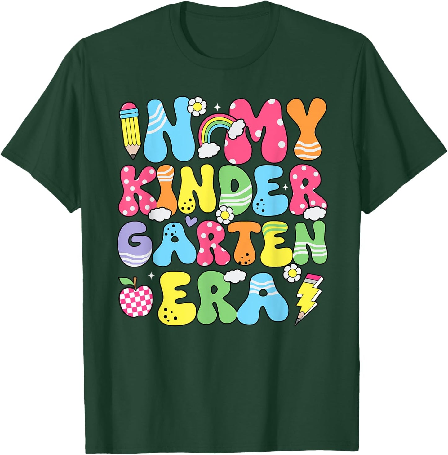 In My Kindergarten Era Back To School Kinder Teacher Kids T-Shirt - T-Shirt | Forest