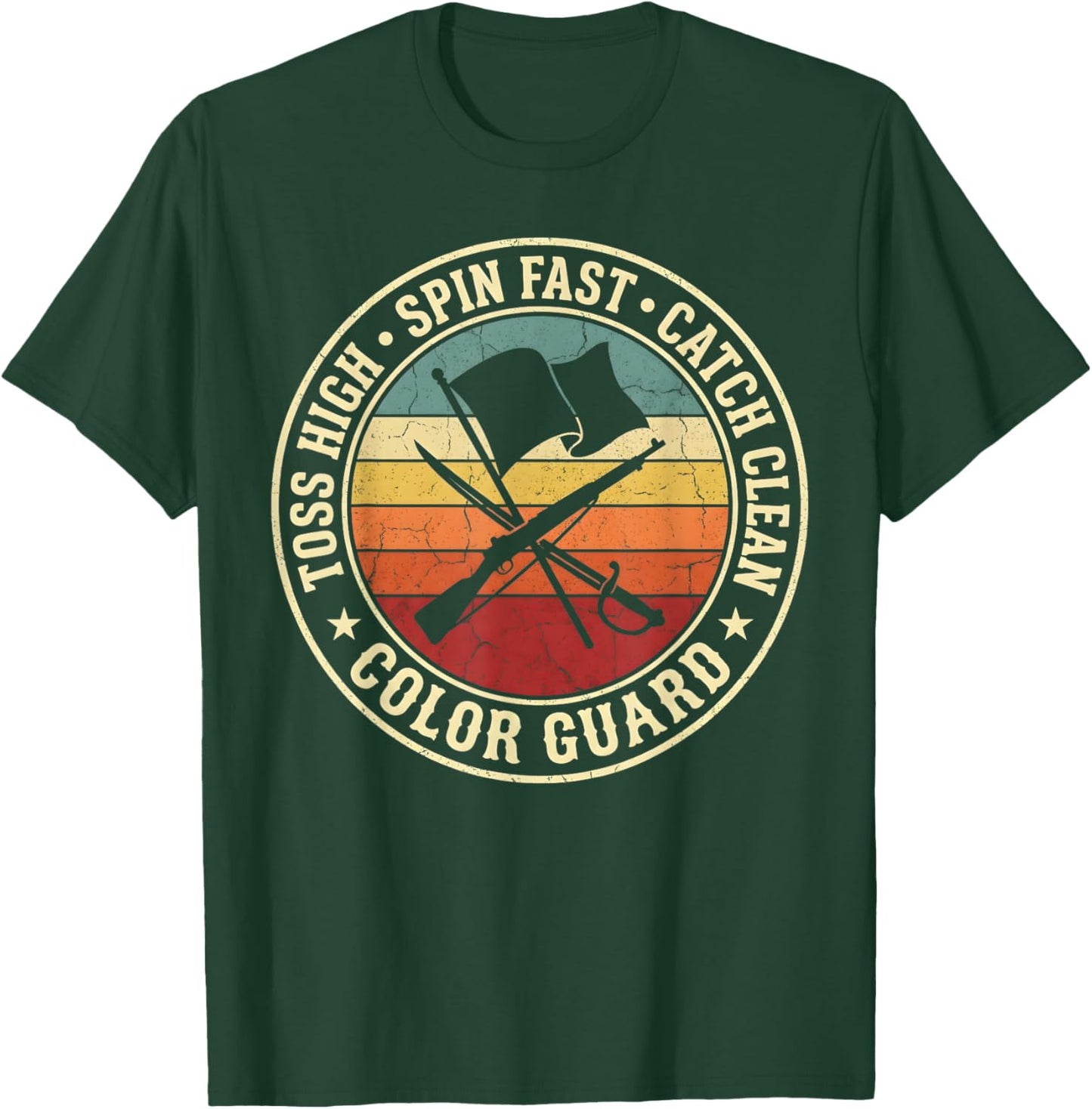 Toss High Spin Fast Catch Clean Color Guard T-Shirt - T-Shirt | Forest