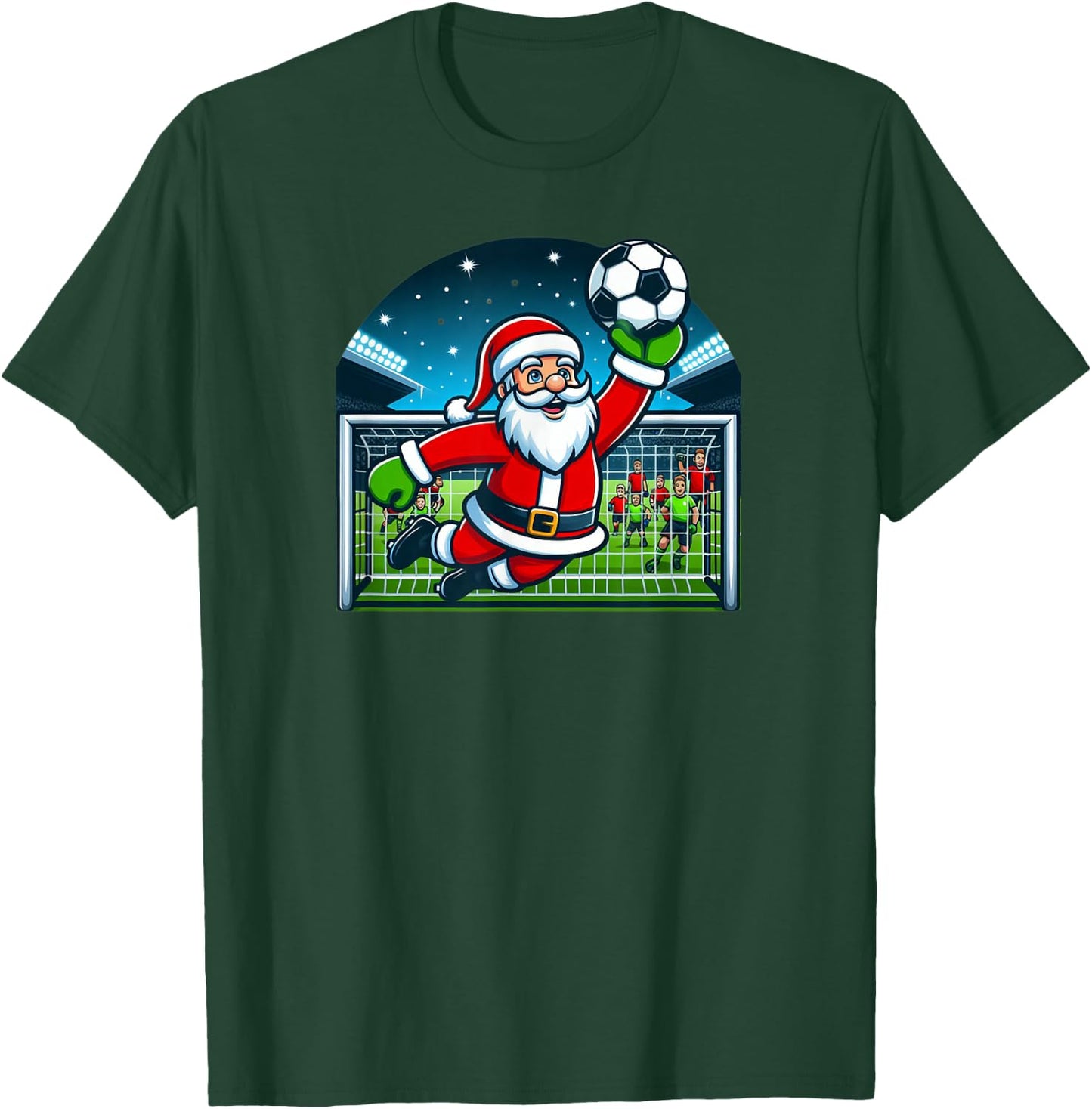 Goalkeeper Soccer Santa Christmas Xmas T-Shirt - T-Shirt | Forest