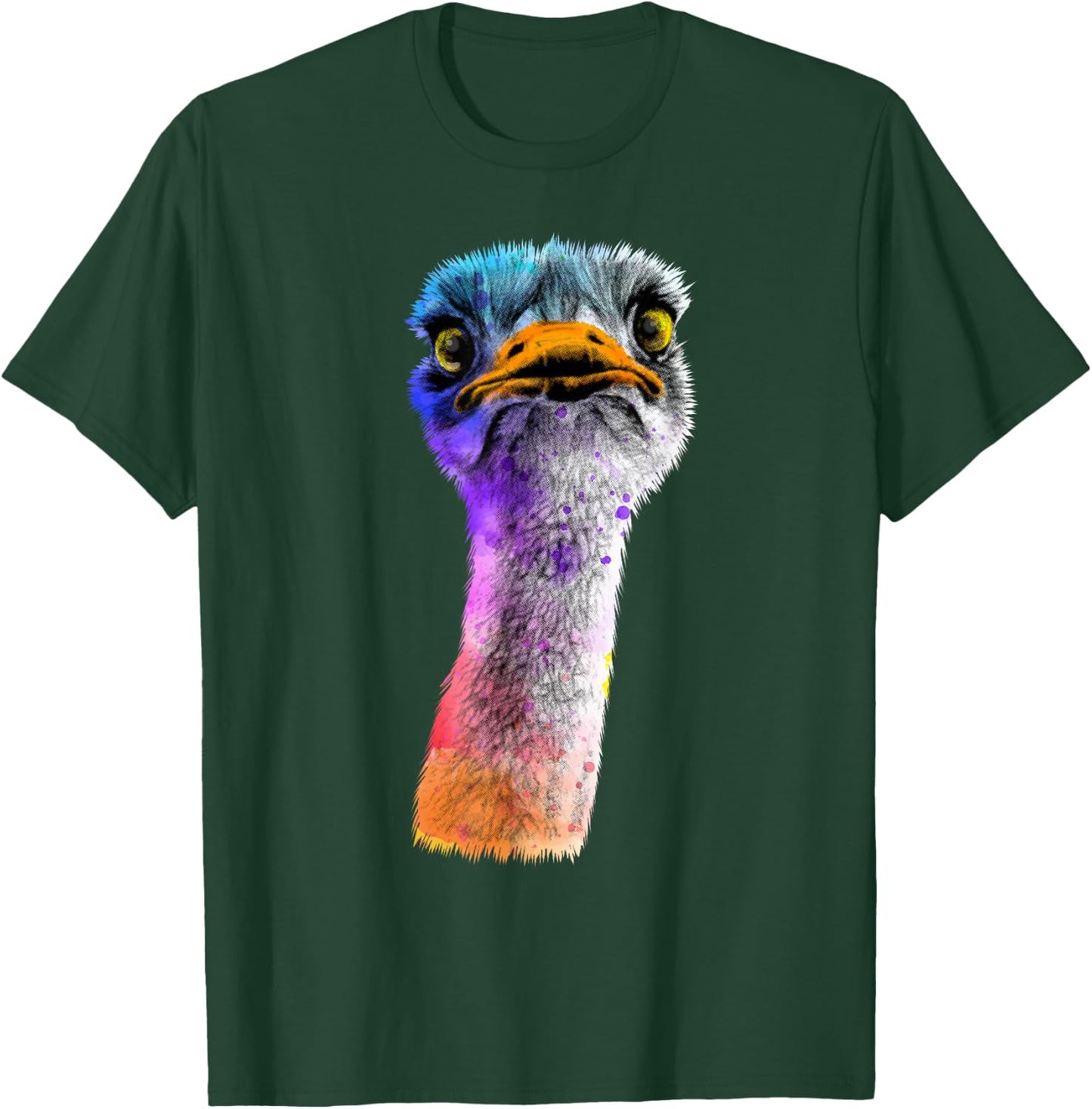 Funny Ostrich Face Design Men Women Boys Girls Ostrich Lover T-Shirt - T-Shirt | Forest