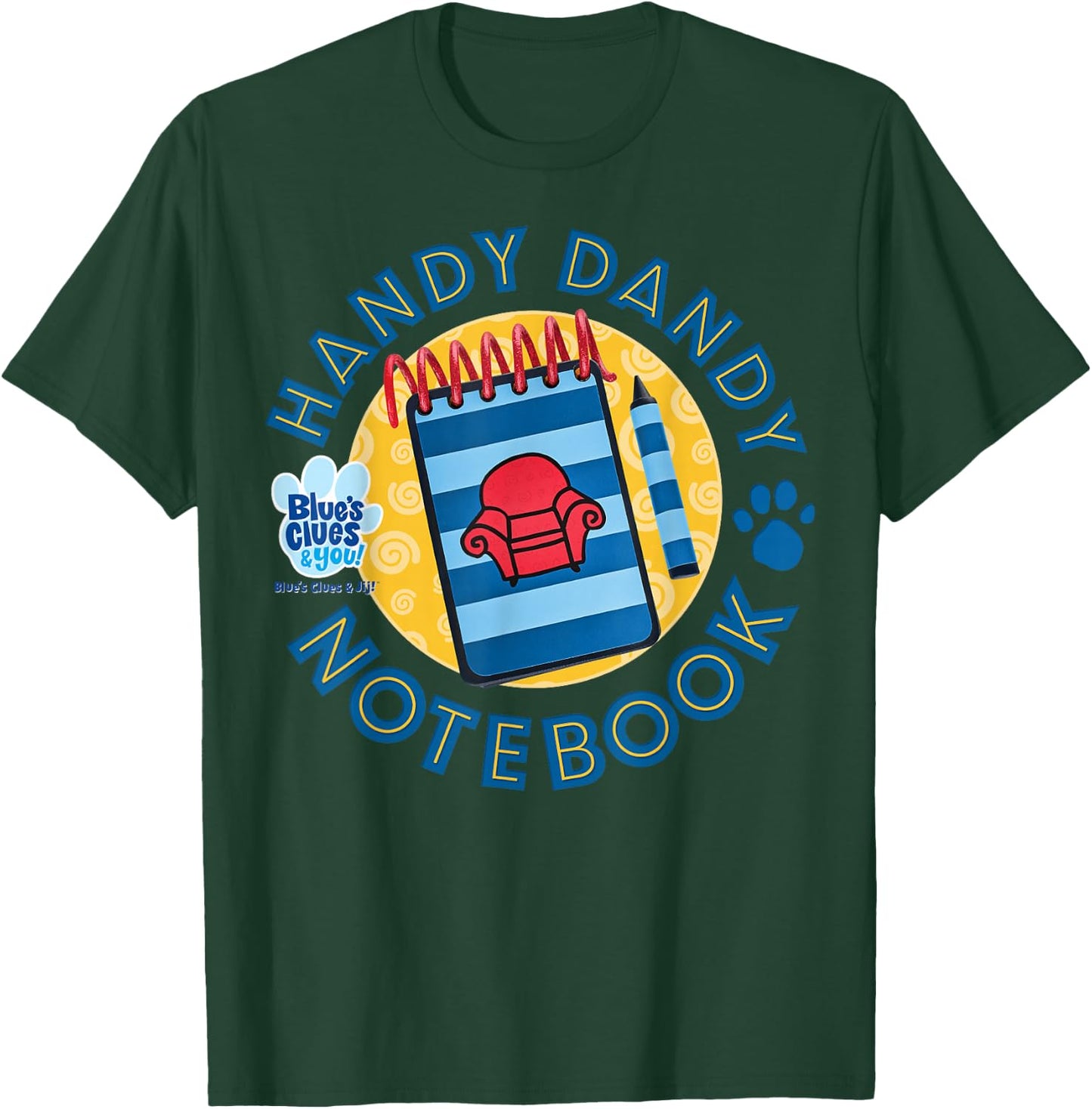Blue's Clues & You Handy Dandy Notebook Logo Small T-Shirt - T-Shirt | Forest