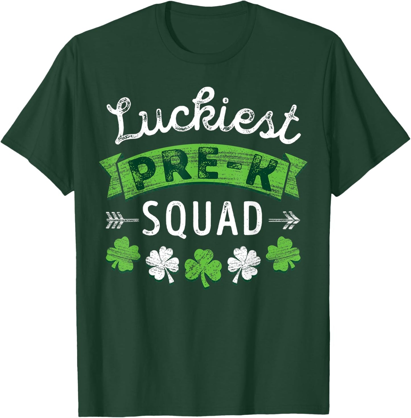 St Patricks Day PreK Teacher Shirt Gift Luckiest Pre-K Squad Women Kids T-Shirt - T-Shirt | Forest