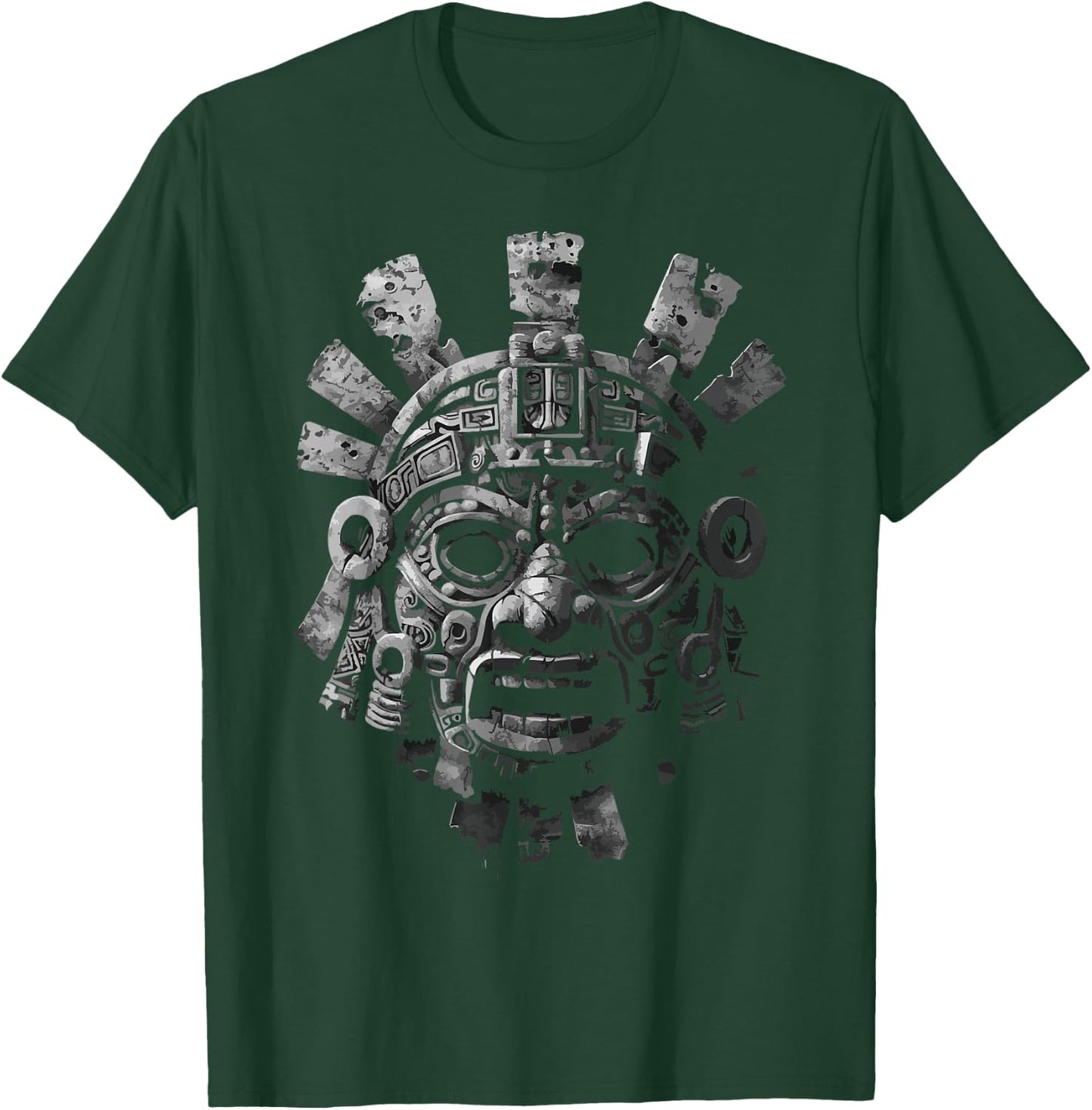Aztec God Aztec Culture Mayan Indigenous Tlaloc Statue T-Shirt - T-Shirt | Forest