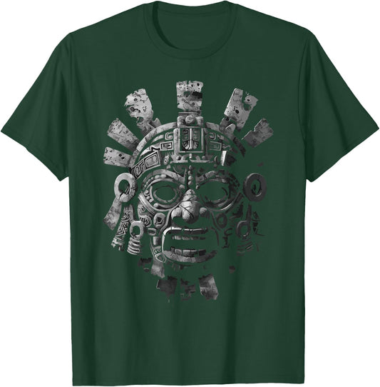 Aztec God Aztec Culture Mayan Indigenous Tlaloc Statue T-Shirt - T-Shirt | Forest
