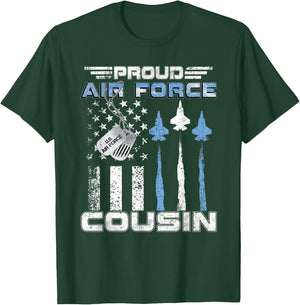 Proud Air Force Cousin Air Force Graduation Cousin USAF Gift T-Shirt - T-Shirt | Forest