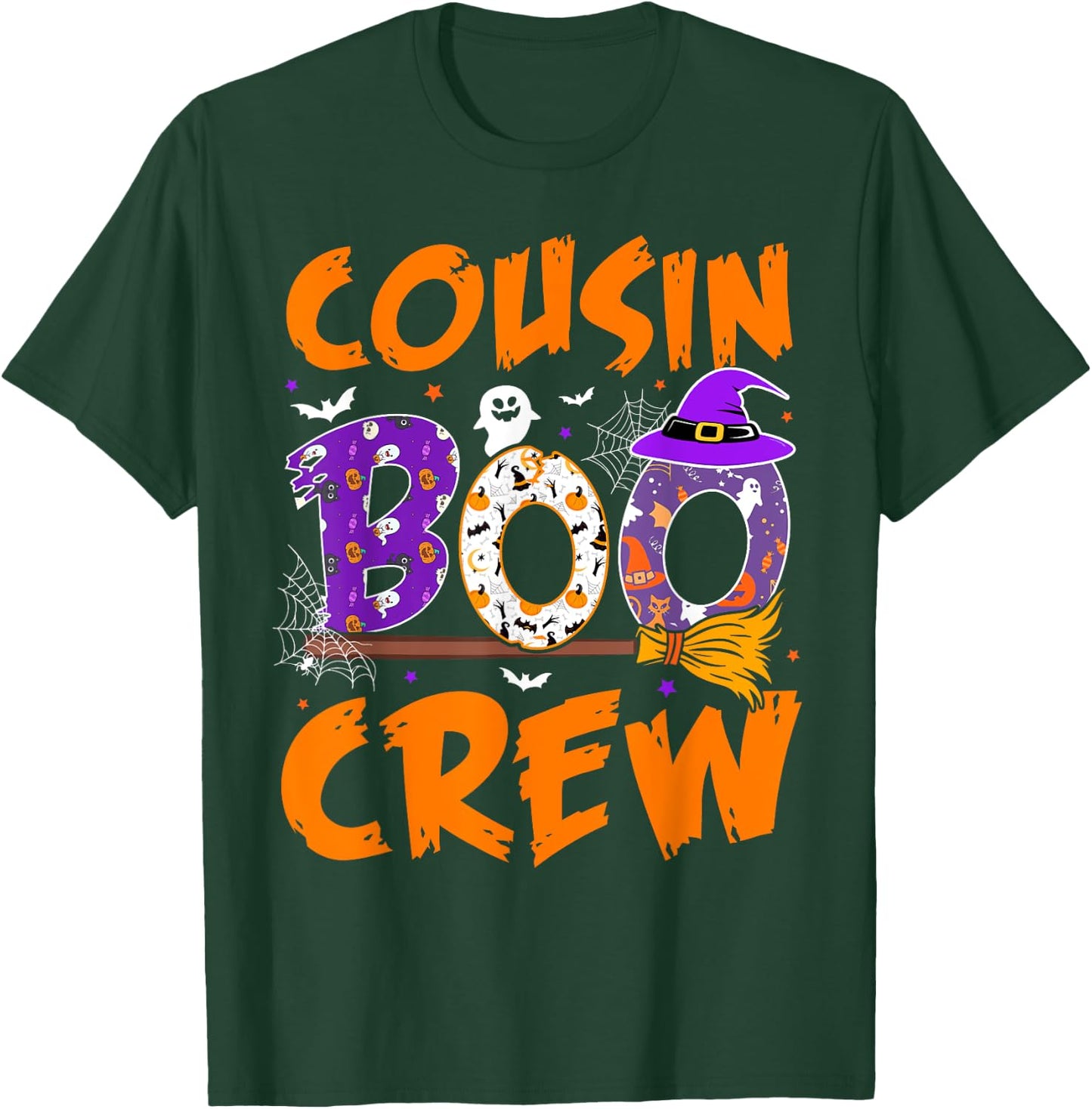 Cousin Boo Crew Funny Ghost Halloween Spooky Costume Kids T-Shirt - T-Shirt | Forest