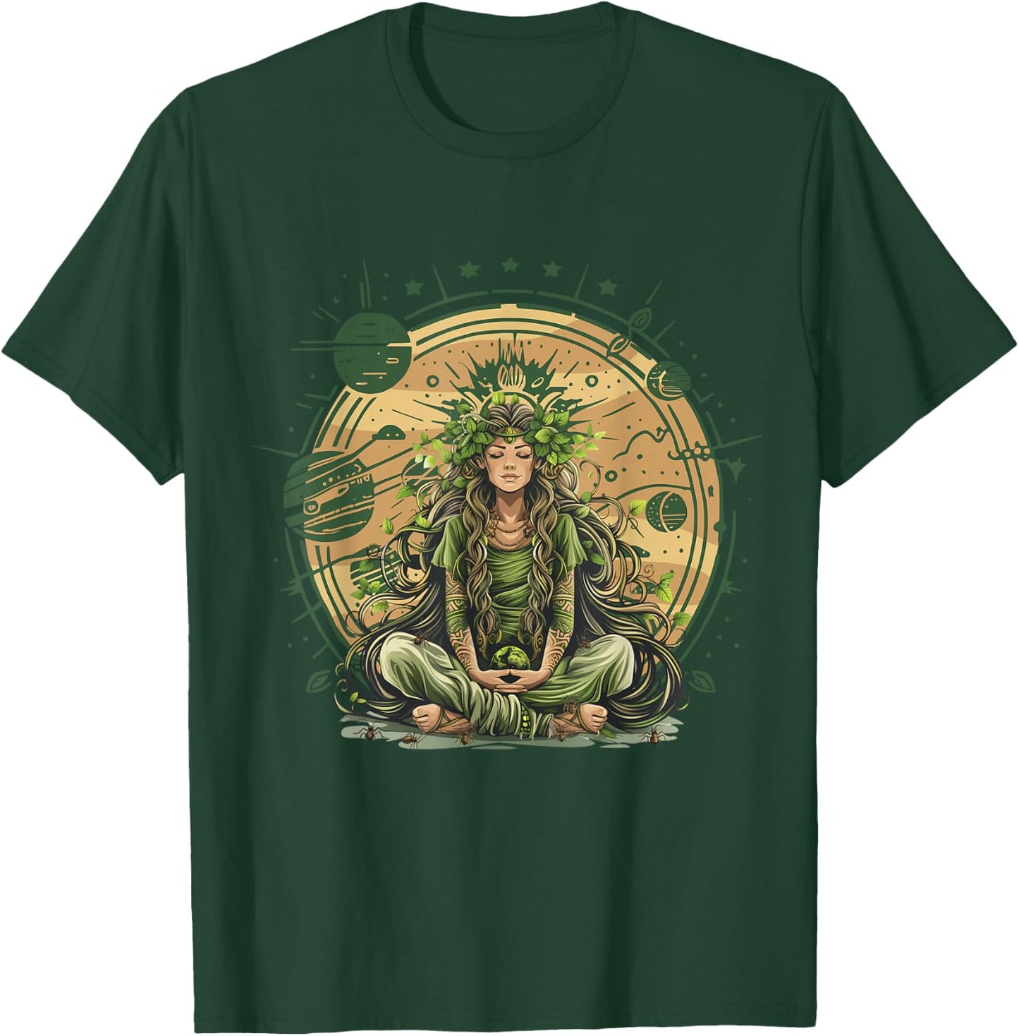Gaia Greek Goddess Mother Earth Nature Lover Witchy Pagan T-Shirt - T-Shirt | Forest