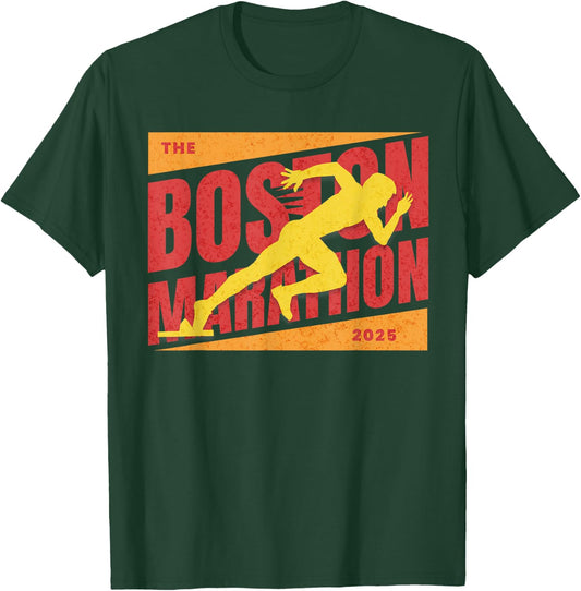Boston Runners Marathon 2025 and Distance Runnah T-Shirt - T-Shirt | Forest