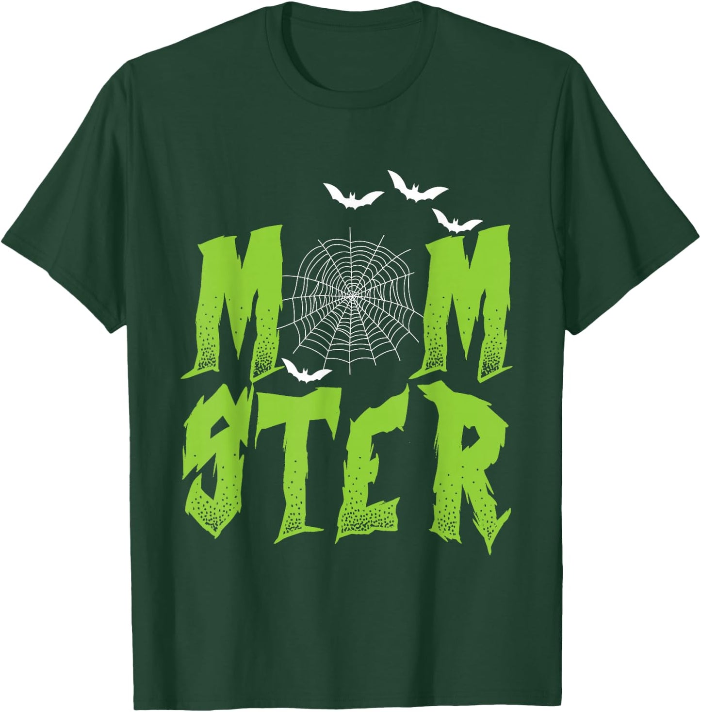 Halloween MOMster Bats Spider Web Mum Monster Mother Women T-Shirt - T-Shirt | Forest