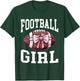 Football Girl Football Bow T-Shirt - T-Shirt | Forest