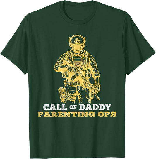 Fathers Day Call of Daddy Parenting Ops Gamer Dads T-Shirt - T-Shirt | Forest
