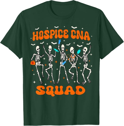 Hospice CNA Squad Halloween Skeleton Stethoscope Bandage