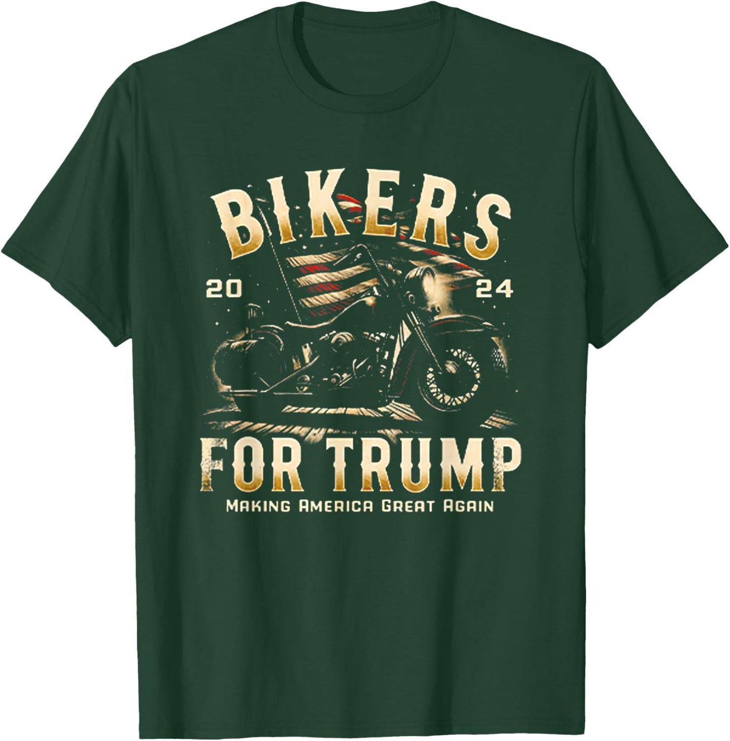 Biker For Trump 2024 T-Shirt - T-Shirt | Forest