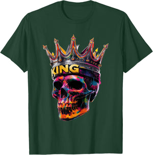 King Skull Head Crown Portrait Birthday Halloween Party T-Shirt - T-Shirt | Forest