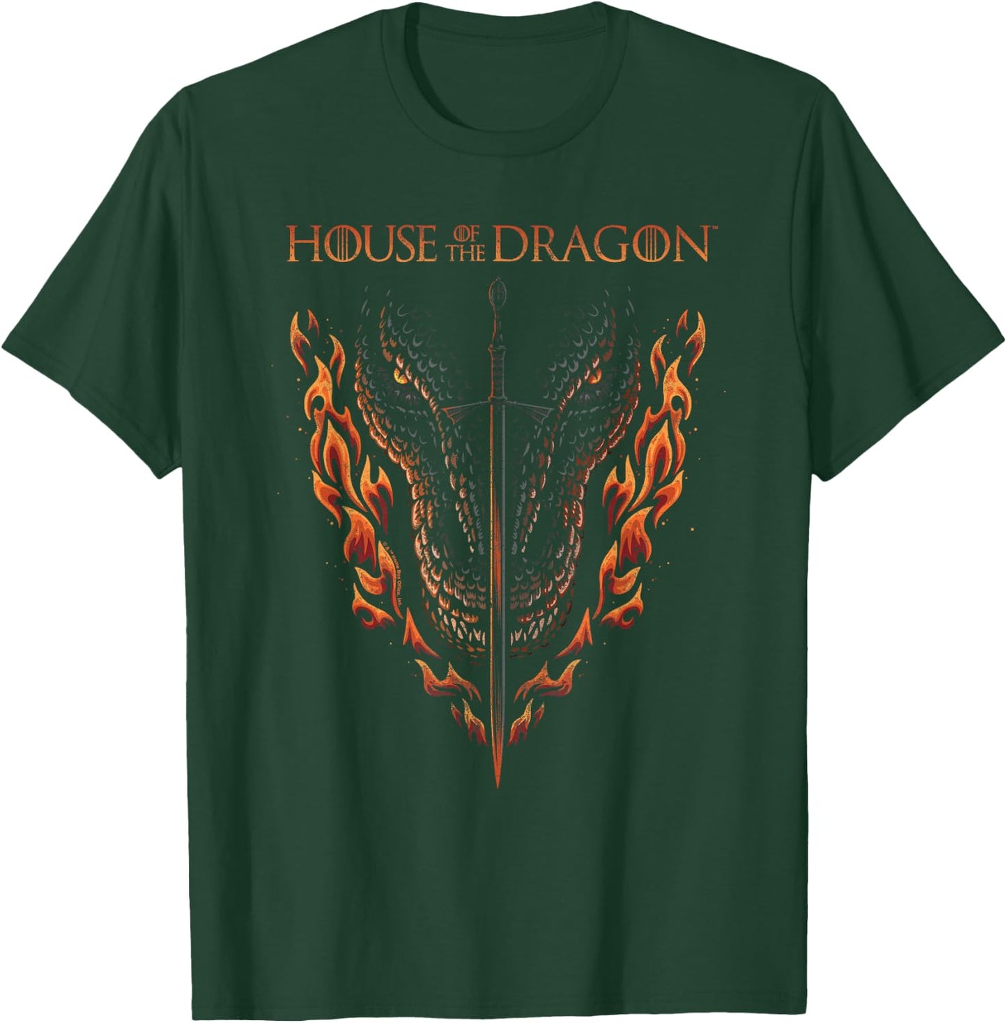 House of the Dragon Fire, Sword And Dragon T-Shirt - T-Shirt | Forest