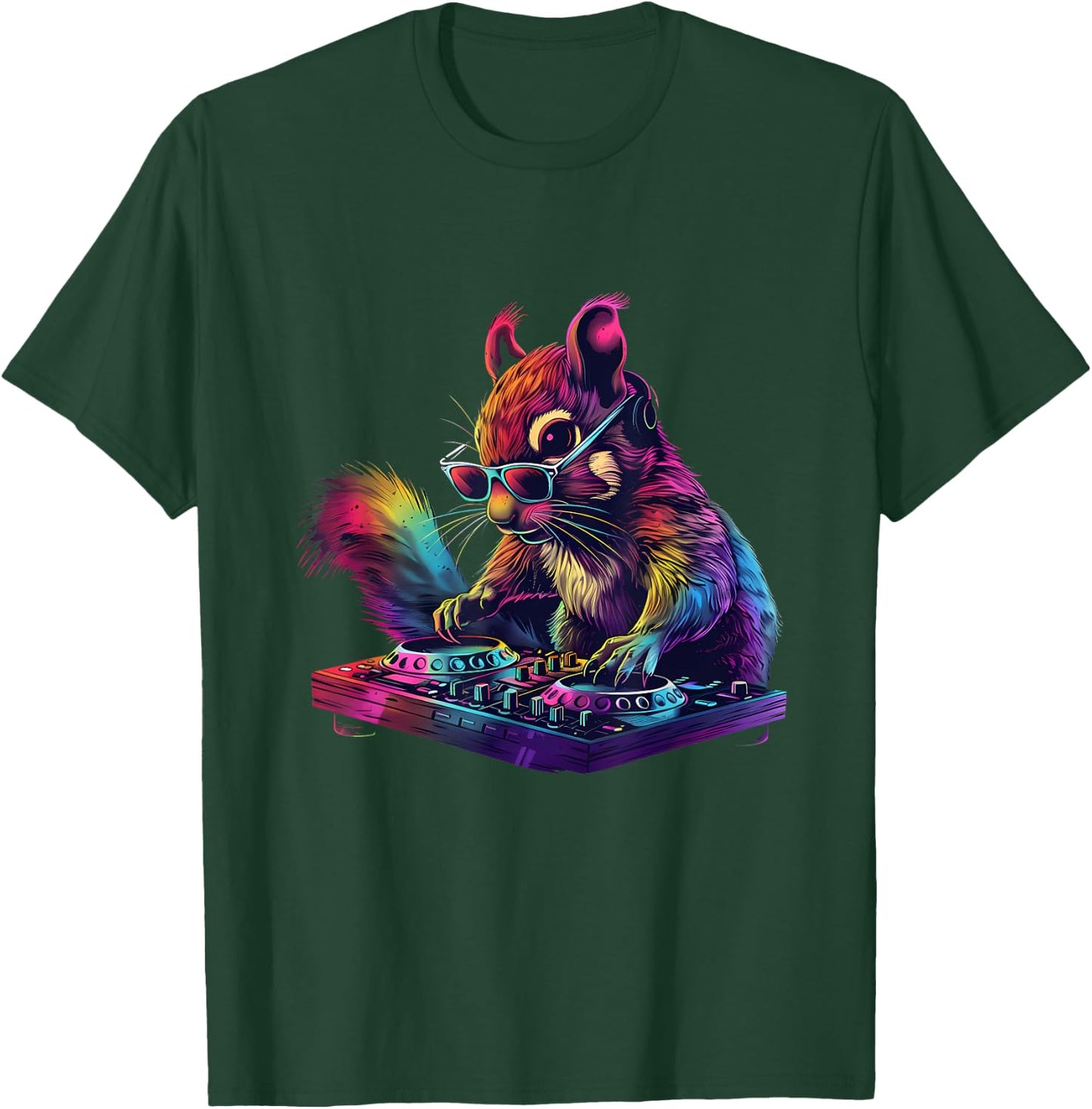 Squirrel DJ Turntable DJ Squirrel Music Producer Dance Club T-Shirt - T-Shirt | Forest