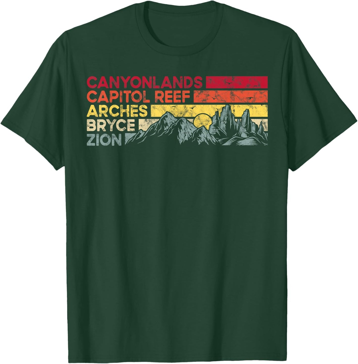 Vintage utah national parks Moab utah mighty five souvenir T-Shirt - T-Shirt | Forest