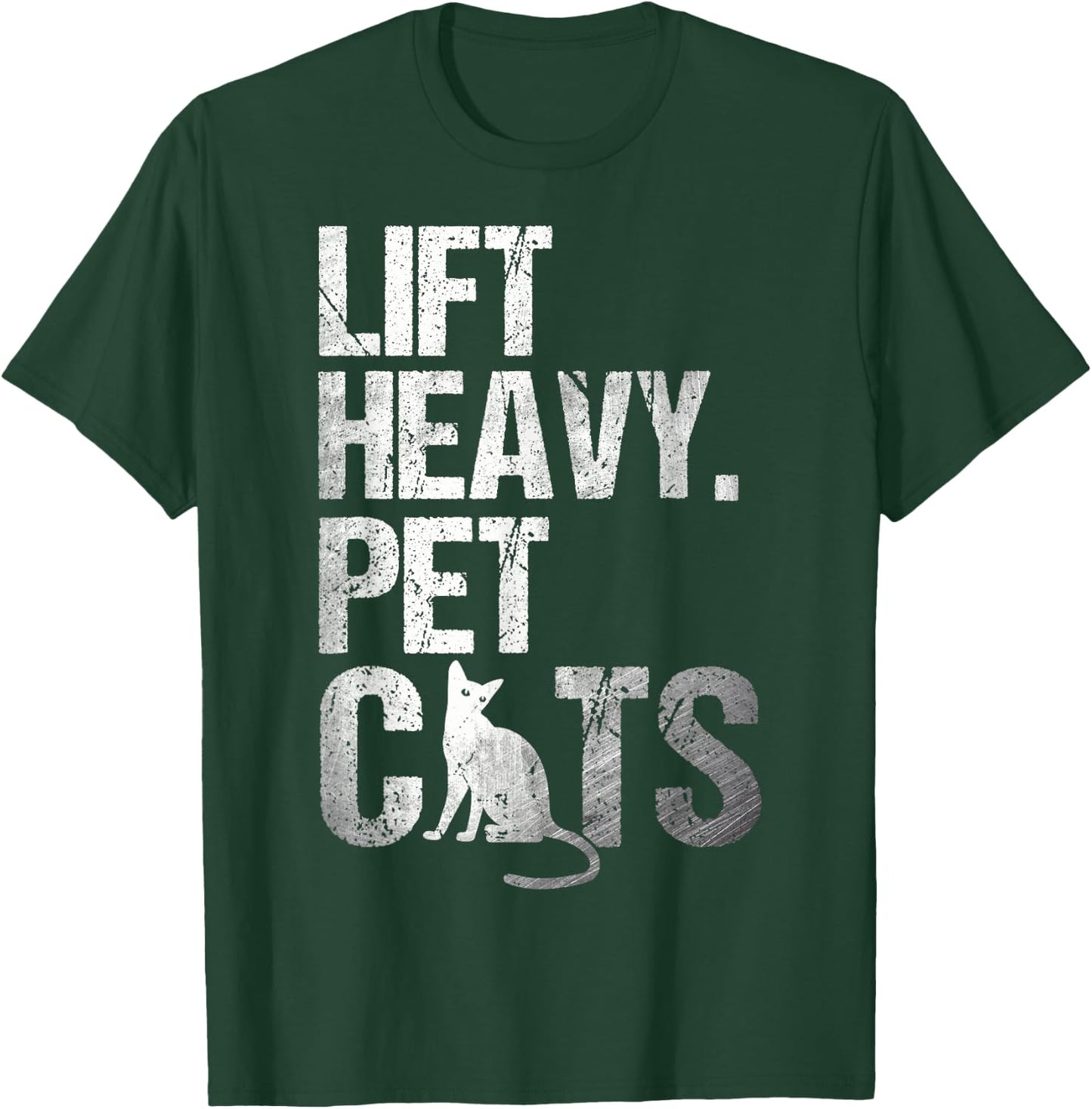 Funny Gym Cat Workout Lift Heavy Pet Cats T-Shirt - T-Shirt | Forest