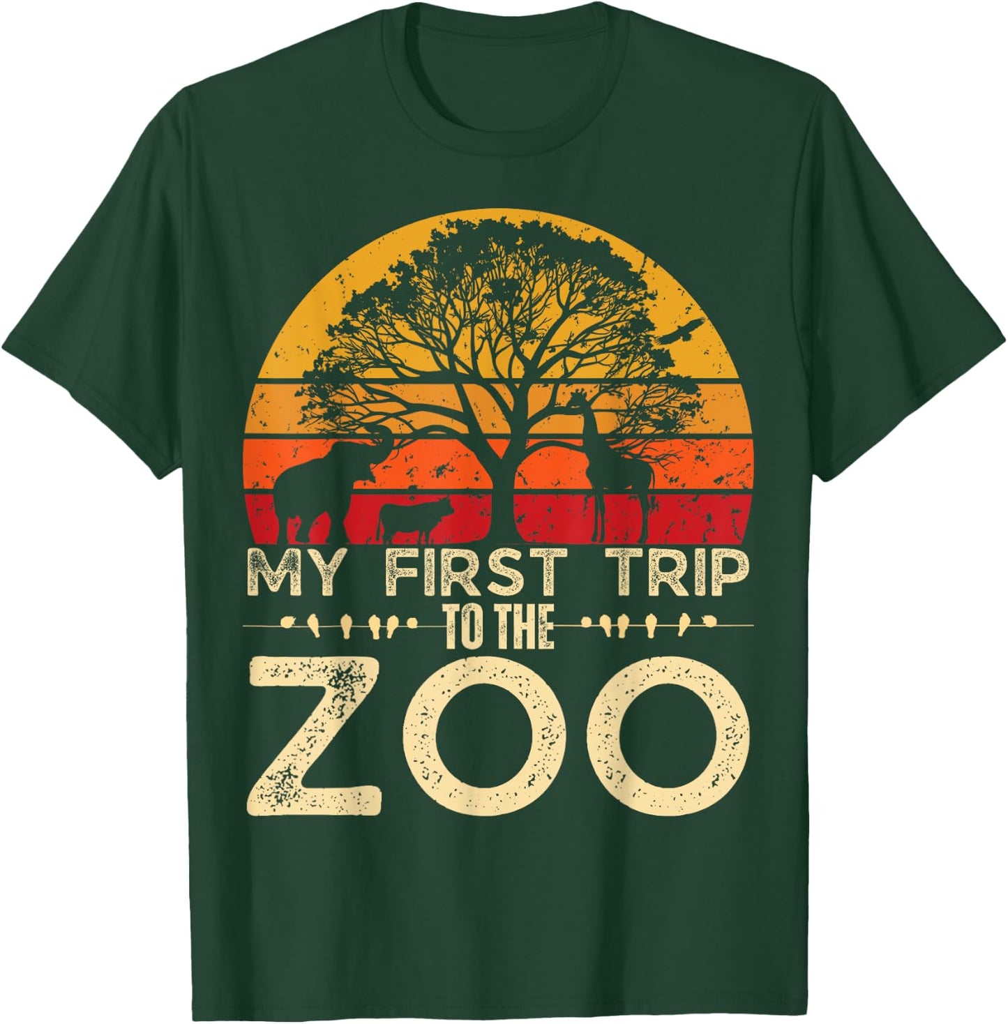 My First Trip Wild and Zoo Safari Jungle Birthday Party T-Shirt - T-Shirt | Forest