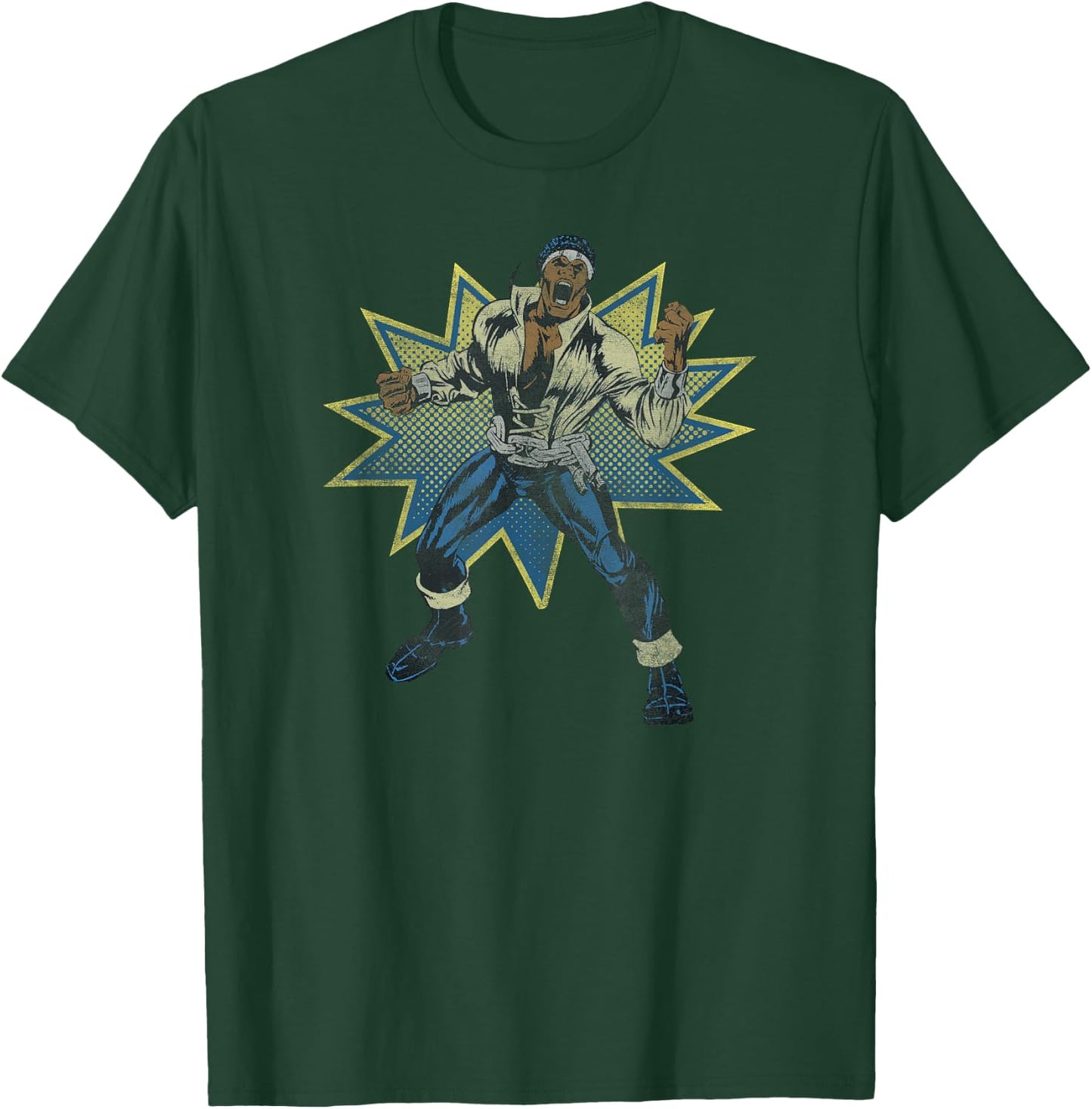 Marvel Luke Cage Vintage Comic Hero Action Shot T-Shirt - T-Shirt | Forest