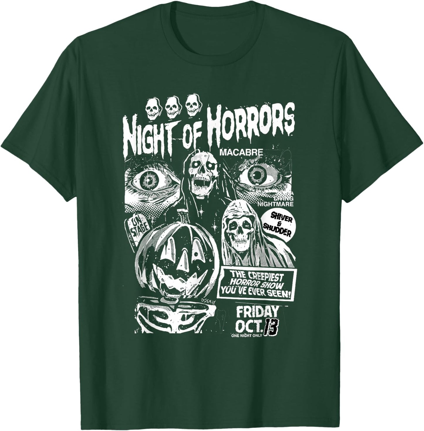 Vintage Punk Scary Night Of Horrors Ghosts Spooky Halloween T-Shirt - T-Shirt | Forest