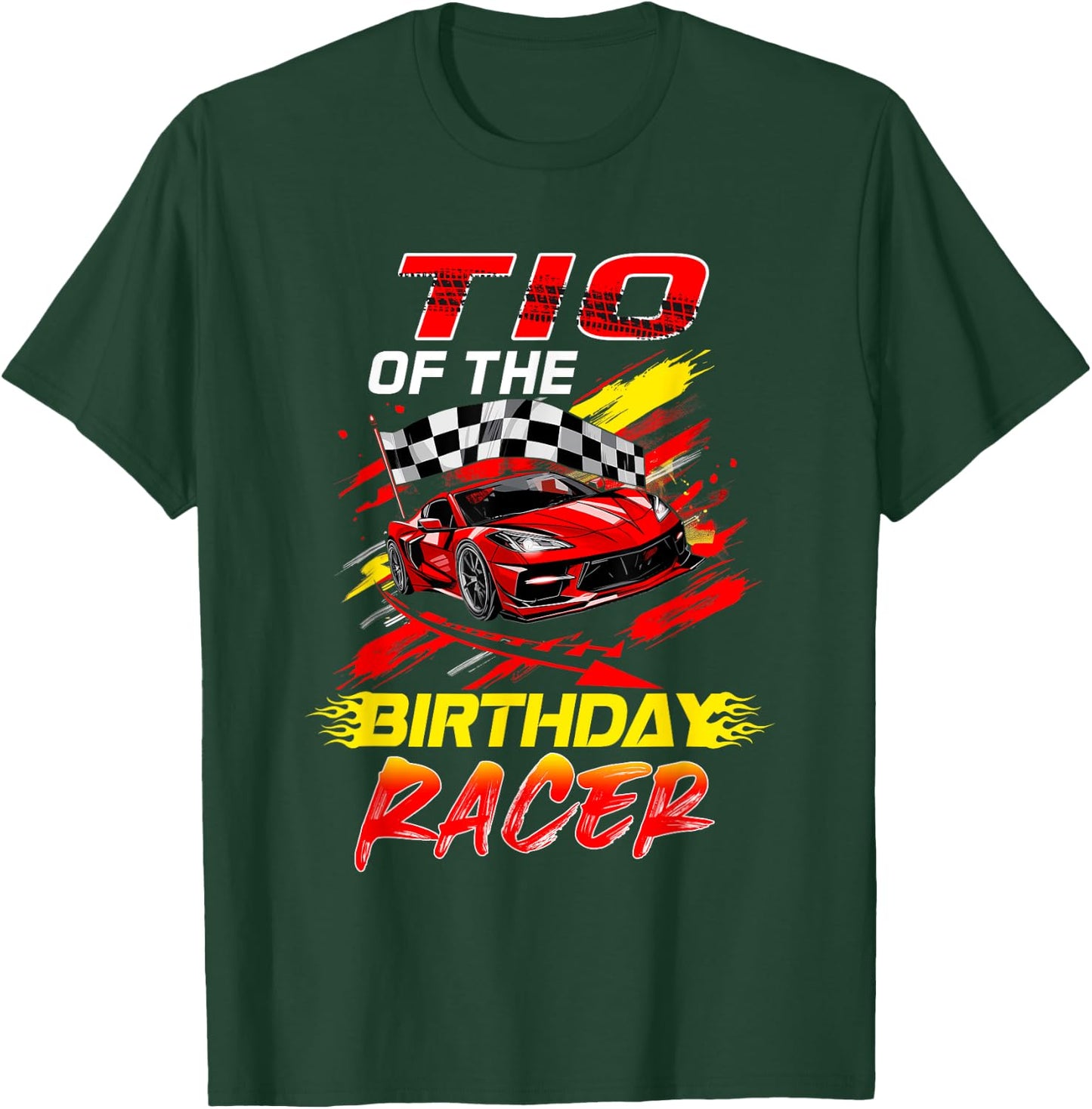Tio Of The Birthday Racer Race Car Party Family Matching T-Shirt - T-Shirt | Forest