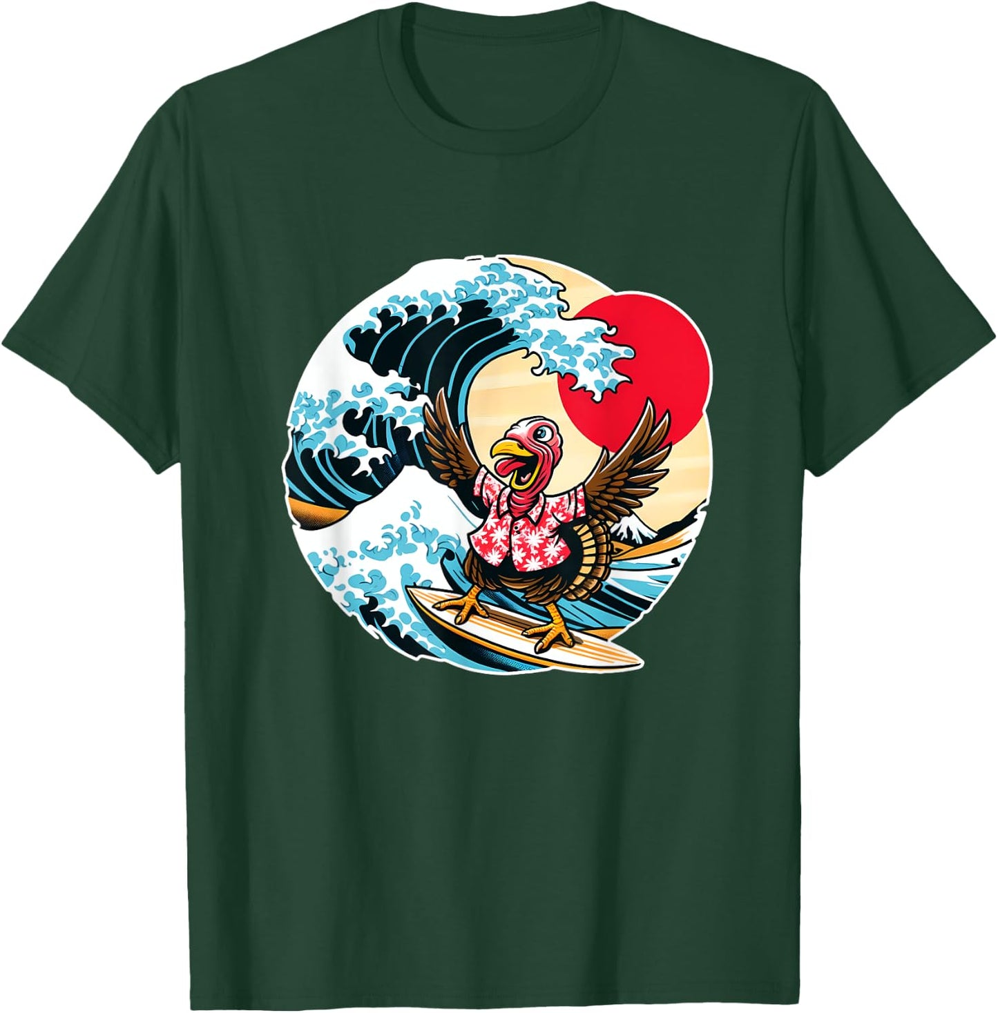 Great Wave Kanagawa Turkey Surfing T-Shirt - T-Shirt | Forest
