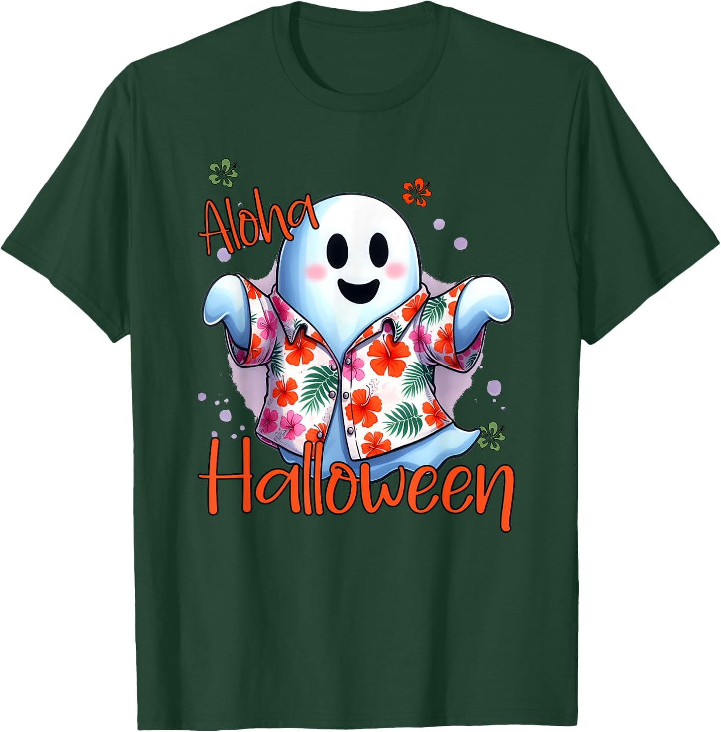 Aloha Halloween Ghost Funny Hawaiian T-Shirt - T-Shirt | Forest