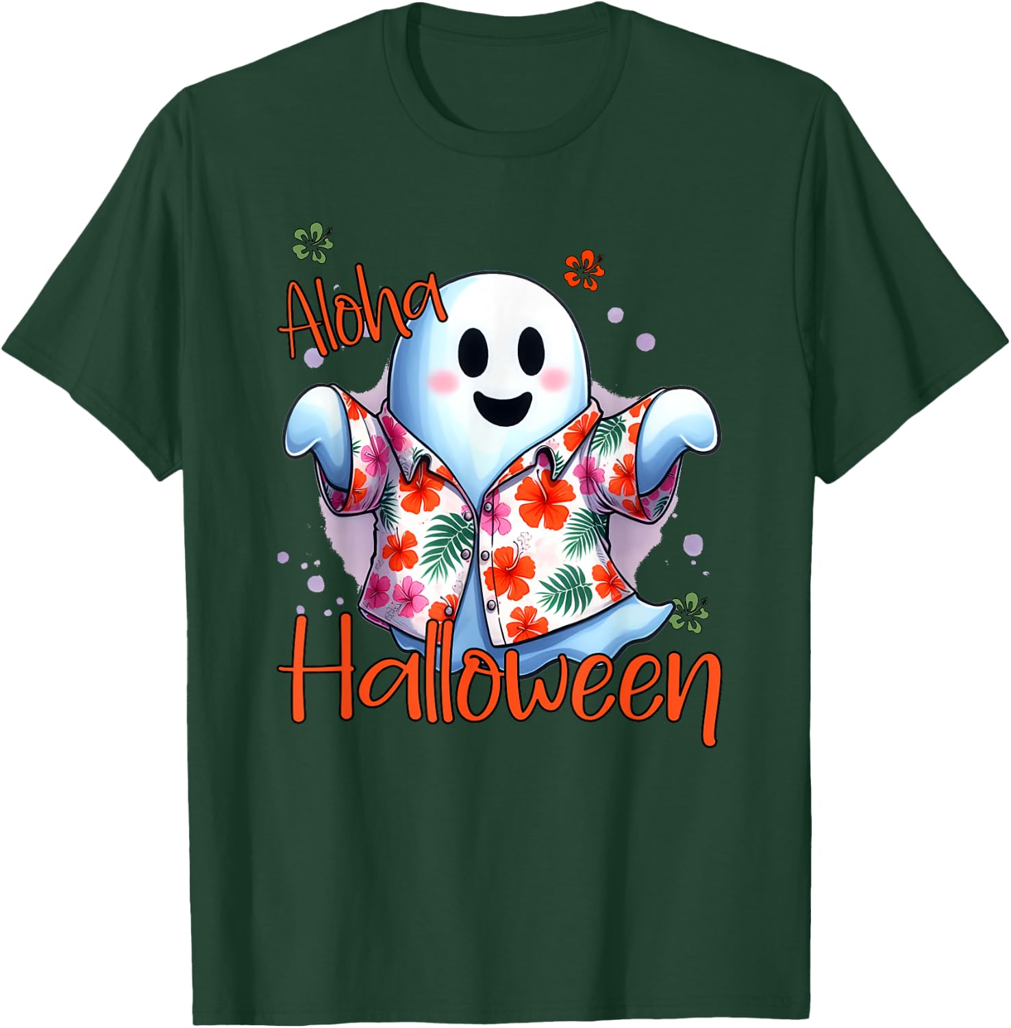 Aloha Halloween Ghost Funny Hawaiian T-Shirt - T-Shirt | Forest