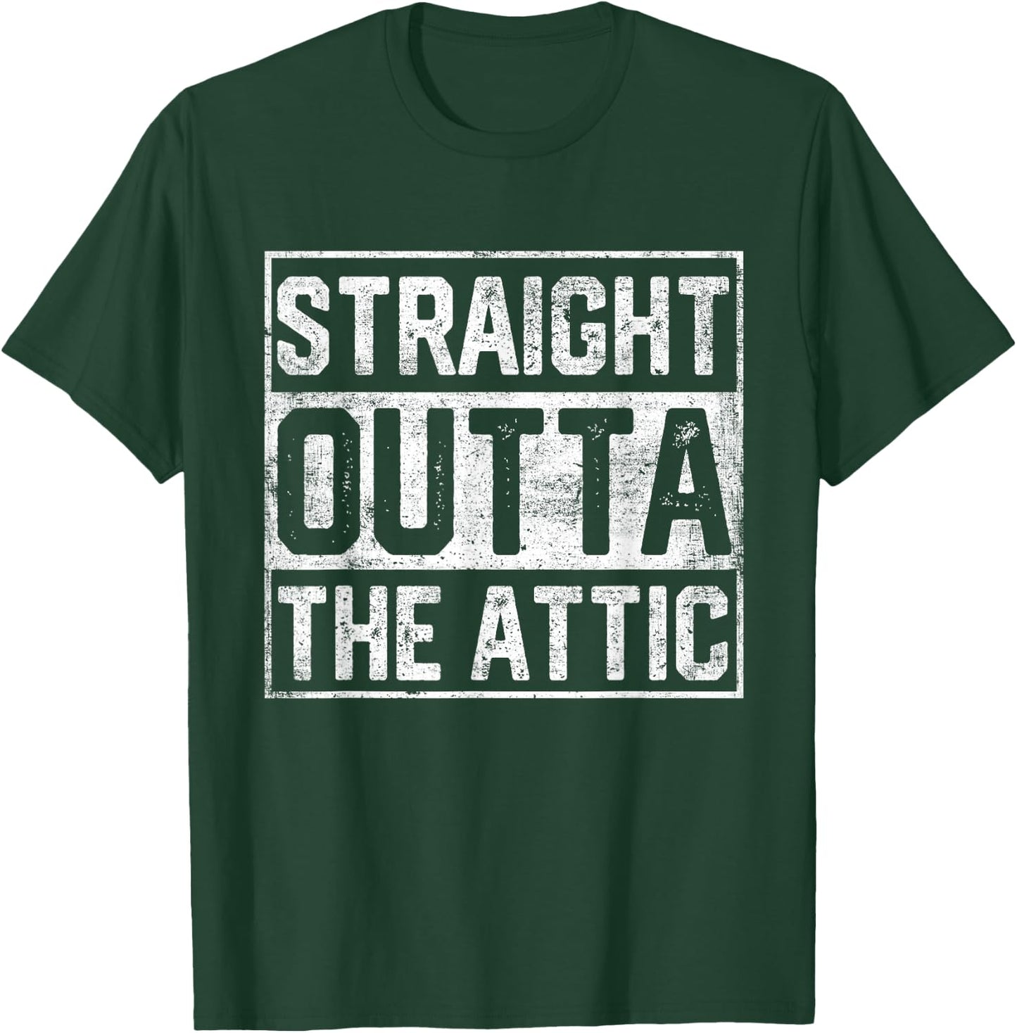 HVAC Tech Straight Outta Funny Attic HVAC Women Men T-Shirt - T-Shirt | Forest