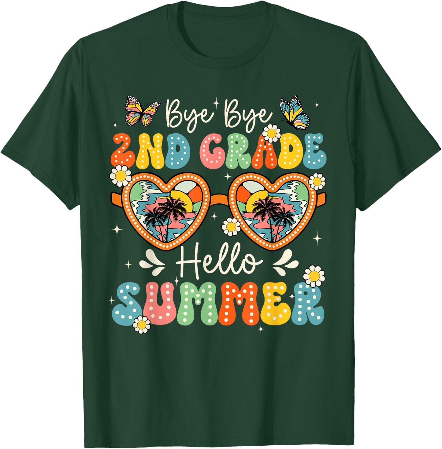 Goodbye 2nd Grade Hello Summer Last Day Of School Boys Kids T-Shirt - T-Shirt | Forest