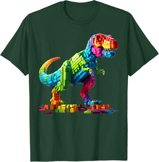 Master Builder Dinosaur Bricks Blocks Dino Toys Gifts T Rex T-Shirt - T-Shirt | Forest